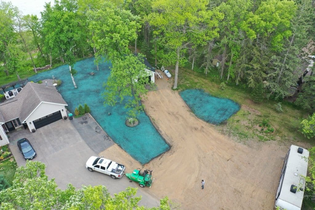 Gallery photos for Transformative Hydroseeding in Waterfront Yard: Image #1